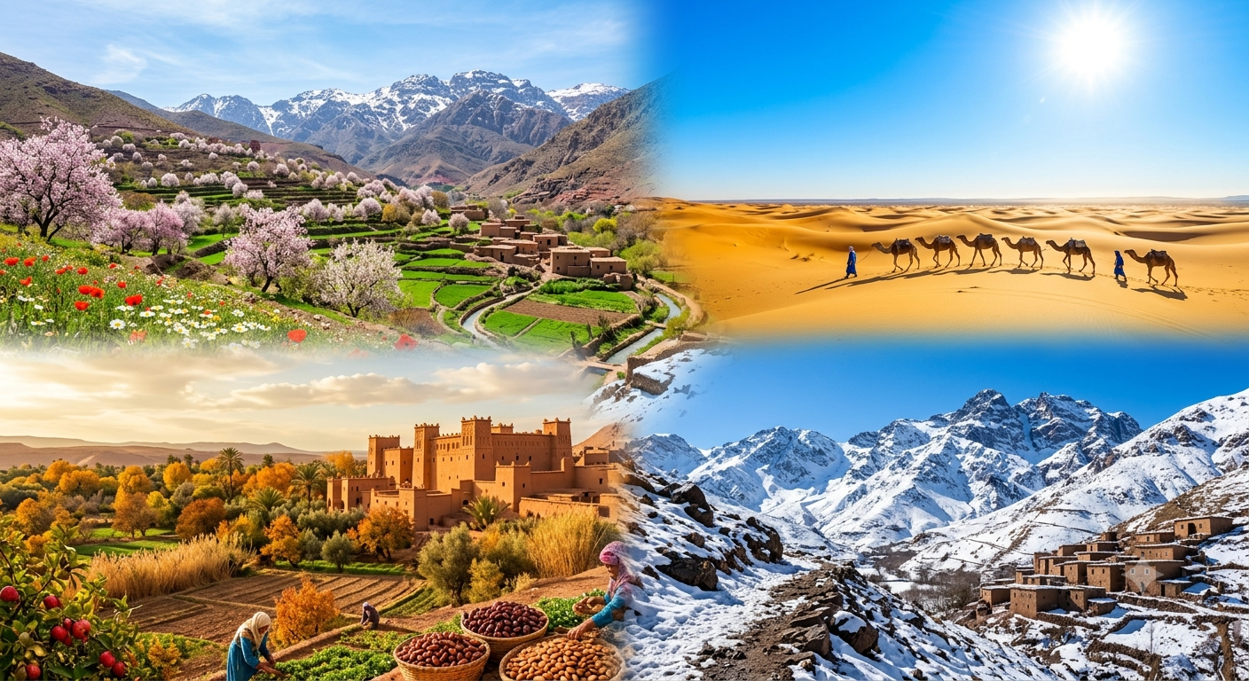 Best time to visit Morocco - Seasonal guide showing spring, summer, autumn and winter conditions